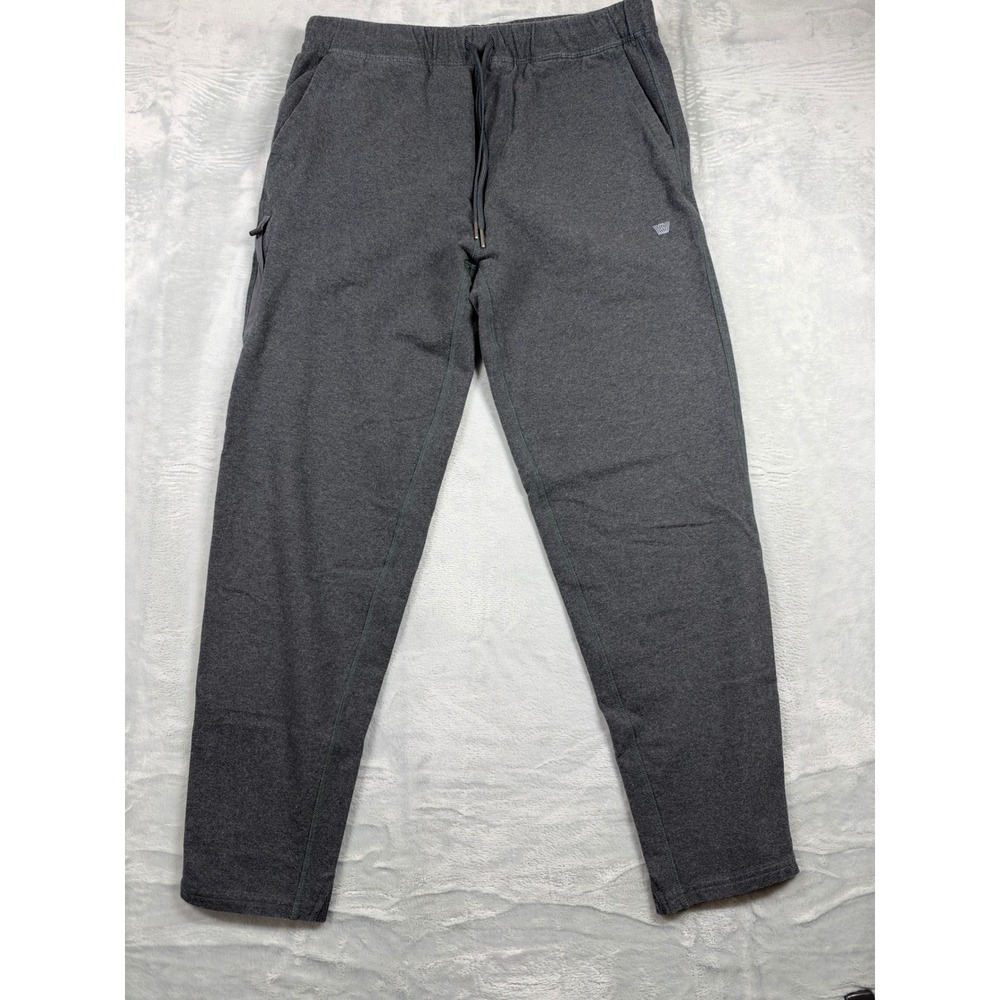 Mack Weldon ACE Sweatpants Men's L Charcoal Gray French Terry Joggers Zip Pocket